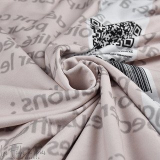 Panneau de tissu french terry motif texte miroir "Tech" - Blush et noir - Les Filles à Pois Les Filles à Pois - Design ® - Merce