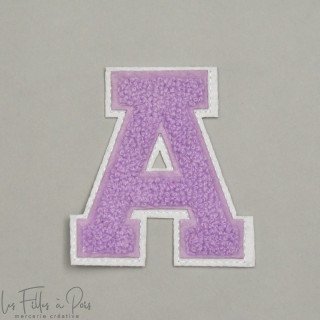 Crachá com letras do alfabeto em esponja - roxo e branco - para passar a ferro Autres marques - Tissus et mercerie - 1