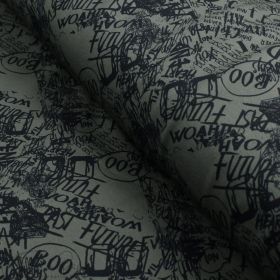 Tissu imperméable - déperlant type Kway - lettres - KARMA - Noir et gris  - Les Filles à Pois Vente en ligne Couleur Noir