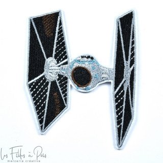 Insignia de la nave estelar TIE "StarWars" - Rojo y negro - Planchado Autres marques - Tissus et mercerie - 1