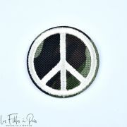 Écusson "Peace and Love" - Noir et camouflage - Thermocollant  - 1
