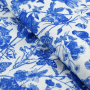 Tissu coton motif fleurs et papillons collection "Sakha" - Blanc et bleu - Les Filles à Pois ® - Oeko-Tex ® Les Filles à Pois - 