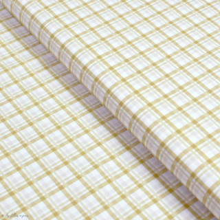 Coupon de tissu coton motif carreaux - Jaune - 200cm - Oeko-Tex ® et GOTS ® Autres marques - Tissus et mercerie - 1