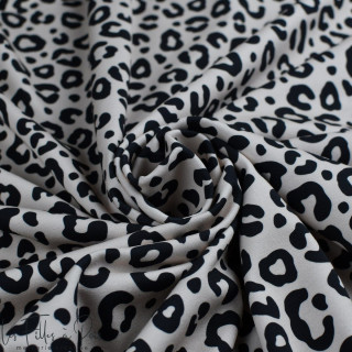 Rizo estampado leopardo "Contrastes" - Rosa empolvado y negro - Les Filles à Pois Les Filles à Pois - Design ® - Mercerie et Tis