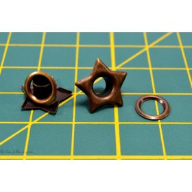 Oeillets à sertir - étoile - Bronze antique - 4mm - Lot de 25  - 1