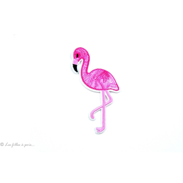 Ecusson flamant rose - Rose - Thermocollant Autres marques - Tissus et mercerie - 1