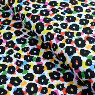 Tecido de lycra com estampado de leopardo da coleção "Contrastes" - Multicolor - Les Filles à Pois - UV50+ (UVB) Les Filles à Po