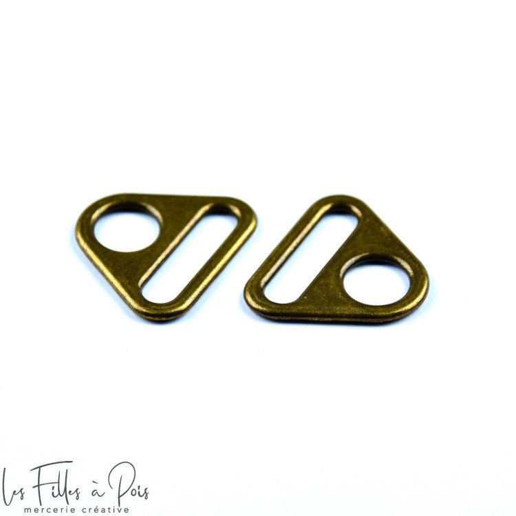 Lot de 2 connecteurs triangle pour sangle - Bronze - 25mm ou 30mm Autres marques - Tissus et mercerie - 1