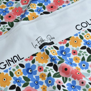 Tissu jersey de coton motif fleurs collection "Original" - Multicolore - Les Filles à Pois ® Les Filles à Pois - Design ® - Merc