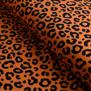 Tissu jersey motif léopard collection "Contrastes" - Orange et noir - Les Filles à Pois Les Filles à Pois - Design ® - Mercerie 