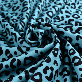 Tissu jersey motif léopard collection "Contrastes" - Bleu et noir - Les Filles à Pois Les Filles à Pois - Design ® - Mercerie et