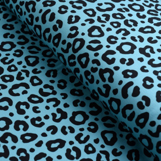 Tissu jersey motif léopard collection "Contrastes" - Bleu et noir - Les Filles à Pois Les Filles à Pois - Design ® - Mercerie et