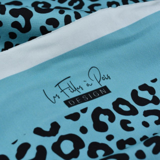 Tissu jersey motif léopard collection "Contrastes" - Bleu et noir - Les Filles à Pois Les Filles à Pois - Design ® - Mercerie et