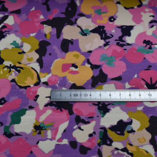 Tissu french terry motif fleur collection "Frida" - Tons violets - Les Filles à Pois Les Filles à Pois - Design ® - Mercerie et 