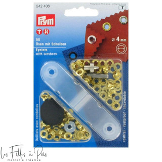 Ilhós de engaste com ferramentas de engaste - Redondo - 4mm - Prym® (Prym®) Prym ® - Mercerie - 4