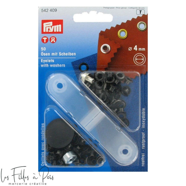 Ilhós de engaste com ferramentas de engaste - Redondo - 4mm - Prym® (Prym®) Prym ® - Mercerie - 6