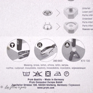 Espárrago de presión dentado jersey abierto con herramienta - 10mm - Prym ® (Prym®) Prym ® - Mercerie - 6