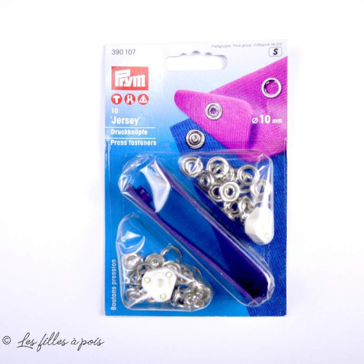 Espárrago de presión dentado jersey abierto con herramienta - 10mm - Prym ® (Prym®) Prym ® - Mercerie - 1