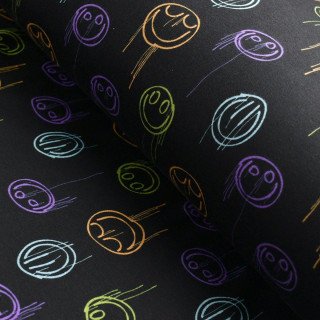 Camisola em malha de algodão digital muito quente com motivo de carinha sorridente - Preto e multicolorido - 370cm Autres marque