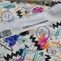 Tissu jersey coton motif Snoopy "Happy Sketch" - Ecru et multicolore - Bio - Peanuts ® Peanuts ® - 7