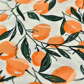 Tissu coton motif fruits "Her et History" - Orange - AGF Art Gallery Fabrics ® - Tissus - 2