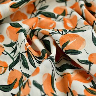 Tissu coton motif fruits "Her et History" - Orange - AGF Art Gallery Fabrics ® - Tissus - 4