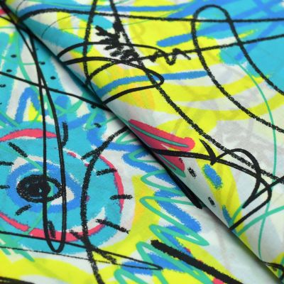 Tissu popeline motif abstrait - Multicolore Autres marques - Tissus et mercerie - 3