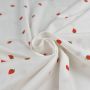 Tissu voile de popeline motif fraise - Blanc et rouge Autres marques - Tissus et mercerie - 2