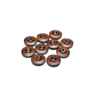 Bouton rond en bois vernis - 18mm - Marron - Lot de 6 Autres marques - Tissus et mercerie - 1