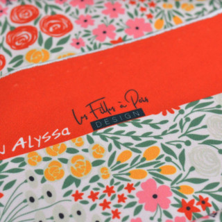 Tissu lycra motif fleurs collection "Alyssa" - Tons rouges et roses - Les Filles à Pois - UV50+ Les Filles à Pois - Design ® - M