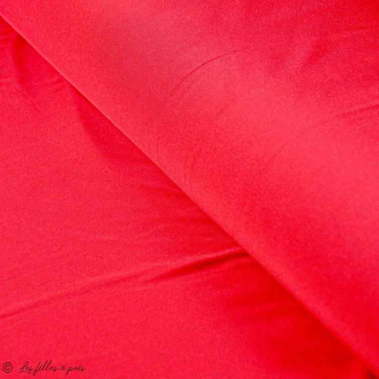 Cupón de tela lycra satinada - Rojo - 100cm Sélection Les Filles à Pois - Mercerie et Tissus - 12