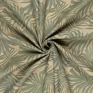 Tissu demi natté "Jungle" - Feuilles - Marron et kaki Autres marques - Tissus et mercerie - 1