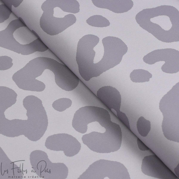 Coupon de tissu imperméable motif léopard "Angels" - Tons figue givrée - 80cm -  Les Filles à Pois Les Filles à Pois - Design ® 