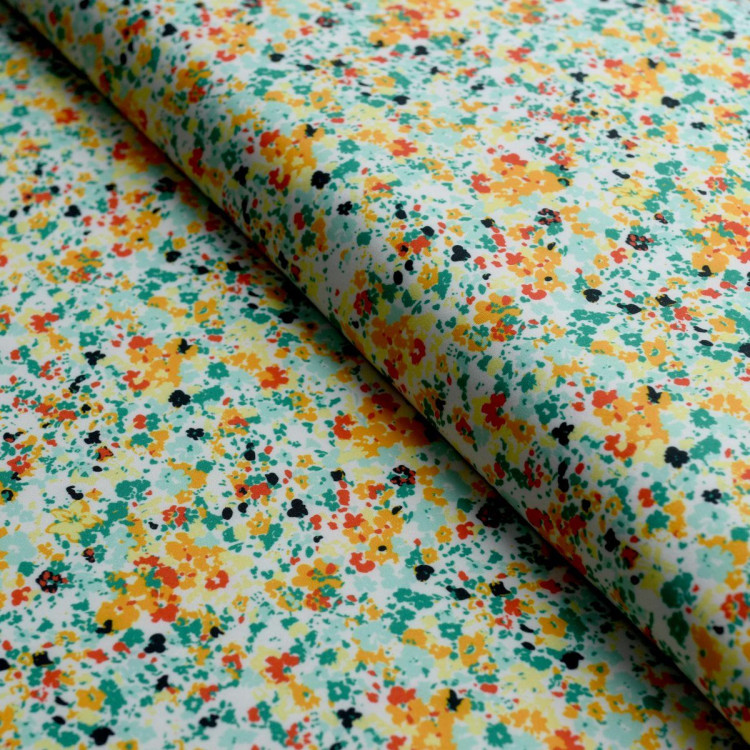 Tissu lycra motif fleurs collection "Daisy" - Multicolore - Les Filles à Pois - UV50+ Les Filles à Pois - Design ® - Mercerie et