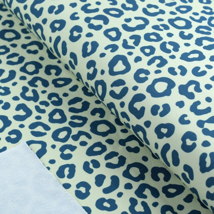 Tissu french terry motif léopard collection "Contrastes" - Bleu pétrole et vanille- Les Filles à Pois Les Filles à Pois - Design