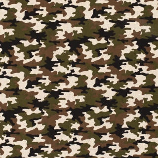 Tissu demi natté "Ambush" - Camouflage - Noir, kaki et naturel Autres marques - Tissus et mercerie - 1