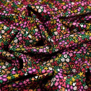 Coupon de tissu popeline de coton motif  fleuri "The Flowers society" - Multicolore - 110cm - Oekotex - AGF Art Gallery Fabrics 