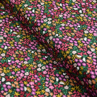 Coupon de tissu popeline de coton motif  fleuri "The Flowers society" - Multicolore - 110cm - Oekotex - AGF Art Gallery Fabrics 