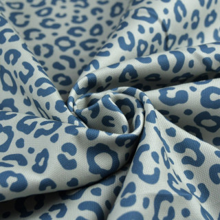 Tissu demi natté collection "Contrastes" Léopard - Naturel et pétrole - Les Filles à Pois Les Filles à Pois - Design ® - Merceri
