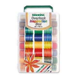 Assortiment de 12 Cônes de fil Aerolock n°125 pour surjeteuse multicolores 8097 - Madeira ® - 1200m Madeira ® - Fils à broder, à