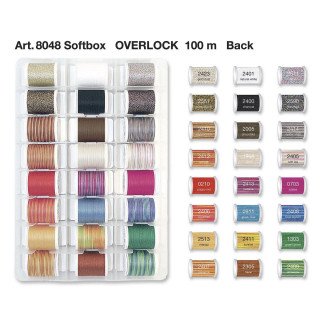 Assortiment de 12 Cônes de fil Aerolock n°125 pour surjeteuse multicolores 8097 - Madeira ® - 1200m Madeira ® - Fils à broder, à