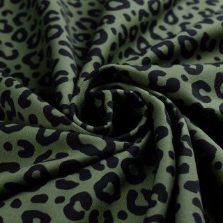 Coleção "Contrastes" em felpo com estampado de leopardo - Verde azeitona e preto - Les Filles à Pois Les Filles à Pois - Design 