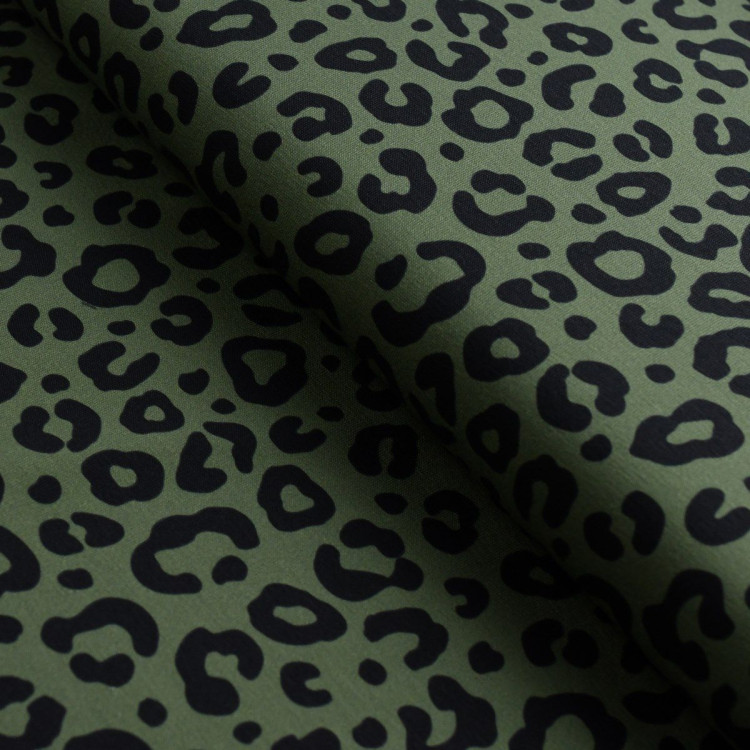 Coleção "Contrastes" em felpo com estampado de leopardo - Verde azeitona e preto - Les Filles à Pois Les Filles à Pois - Design 