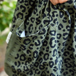 Coleção "Contrastes" em felpo com estampado de leopardo - Verde azeitona e preto - Les Filles à Pois Les Filles à Pois - Design 