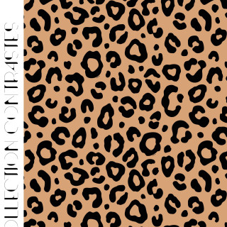 Rizo con estampado de leopardo "Contrastes" - Camel y negro - Les Filles à Pois Les Filles à Pois - Design ® - Mercerie et Tissu