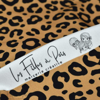 Rizo con estampado de leopardo "Contrastes" - Camel y negro - Les Filles à Pois Les Filles à Pois - Design ® - Mercerie et Tissu