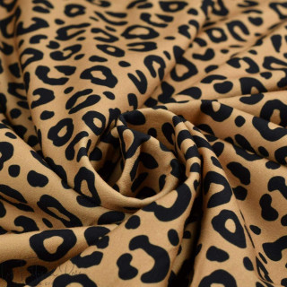 Rizo con estampado de leopardo "Contrastes" - Camel y negro - Les Filles à Pois Les Filles à Pois - Design ® - Mercerie et Tissu