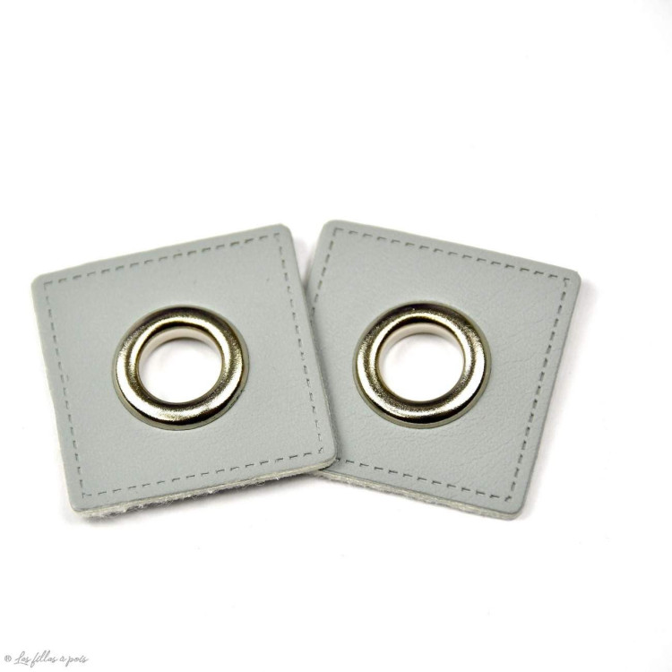 Oeillet simili cuir de couture carré - Argenté - Lot de 2 - 8mm Autres marques - Tissus et mercerie - 28