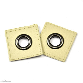 Ilhó de costura quadrado em imitação de couro - Conjunto de 2 - 8mm Venda online