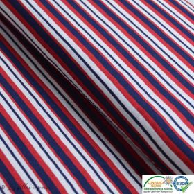 Coupon jersey viscose motif rayure marine - Bleu, blanc et rouge - 50cm Autres marques - 1